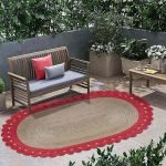 Red & Beige Hand Braided Lobby Area Rug