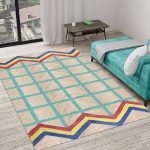 Handcrafted Bedroom Turquoise Jute Rug