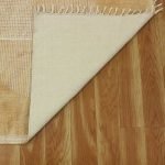 Brown Beige Geometric Hand Block Cotton Rug