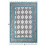 Geometric Blue Hand Block Printed Cotton Rug