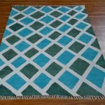 Hand Block Printed Geometric Cotton Rug