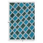 Hand Block Printed Geometric Cotton Rug