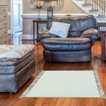 Hand Block Printed White Solid Cotton Rug