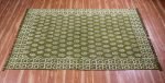 Hand Block Printed Green Cotton Area Rug