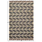 Hand Woven Gray Beige Geometric Wool Jute Rug