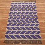 Violet Hand Woven Geometric Wool Jute Rug