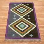 Geometric Multicolor Hand Woven Wool Jute Rug