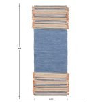 Blue Geometric Hand Woven Wool Jute Rug