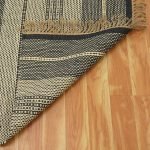 Geometric Black Hand Woven Wool Jute Rug