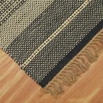 Geometric Black Hand Woven Wool Jute Rug