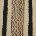 Hand Woven Beige Black Wool Jute Rug