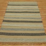 Brown Hand Woven Geometric Wool Jute Rug