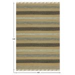 Brown Hand Woven Geometric Wool Jute Rug