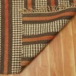 Geometric Orange Hand Woven Wool Jute Rug