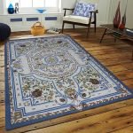 Hand Tufted Silk Blue Oriental Rug