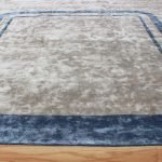 Hand Tufted Modern Blue Silk Abstract Rug