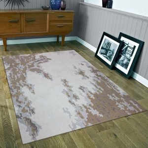 Hand Tufted Grey Silk Abstract Rug