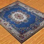 Hand Tufted Blue Beautiful Wool Floral Rug