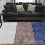 Blue Hand Tufted Silk Solid Rug