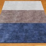 Blue Hand Tufted Silk Solid Rug