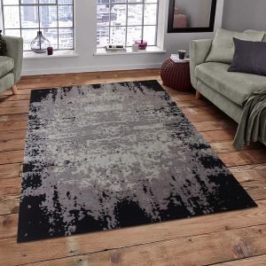 Hand Tufted Black Wool Skull Rug