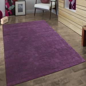 Indian Purple Hand Tufted Area Silk Rug