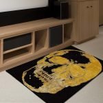 Hand Tufted Black & Yellow Silk Rug