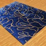 Hand Tufted Blue Silk Solid Rugs