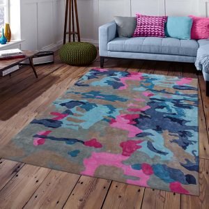 Hand Tufted Multicolor Wool Abstract Rug