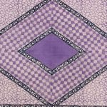 Purple Block Printed Cotton Living Room Area Rug