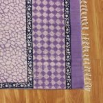 Purple Block Printed Cotton Living Room Area Rug