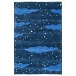 Hand Tufted Wool Blue Bedroom Area Rugs