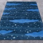 Hand Tufted Wool Blue Bedroom Area Rugs