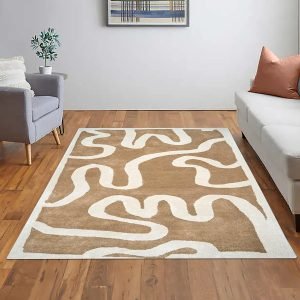 Hand Tufted Wool Rug Beige Area Carpet