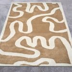 Hand Tufted Wool Rug Beige Area Carpet