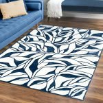 Hand Tufted Wool White Blue Area Rug