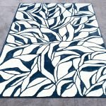 Hand Tufted Wool White Blue Area Rug