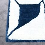 Hand Tufted Wool White Blue Area Rug