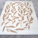 Hand Tufted Wool White Beige Floral Rugs