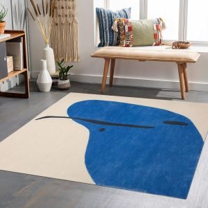 Hand Tufted Wool Beige Blue Area Rugs