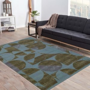 Green Hand Tufted Wool Living Room Rugs