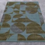 Green Hand Tufted Wool Living Room Rugs