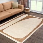 Wool Hand Tufted Brown Beige Area Rugs