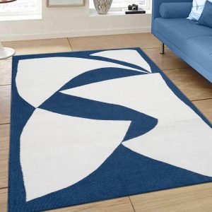 Handmade Wool White Blue Area Rugs