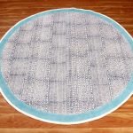 Blue Cotton Area Rug Home Decor Round Doormat