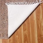 Brown Hand Block Printed Cotton Area Rug