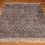 Brown Hand Block Printed Cotton Kitchen Area Rug