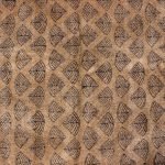 Brown Hand Block Printed Cotton Kitchen Area Rug