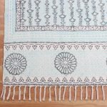 Blue Hand Block Printed Cotton Beautiful Rug