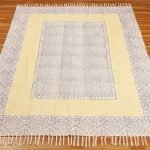 Blue Hand Block Printed Cotton Area Rug